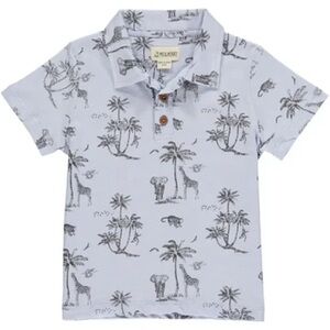 Me & Henry Boys Safari Zoo Print Polo Shirt 3T Spring Summer Vacation Giraffe